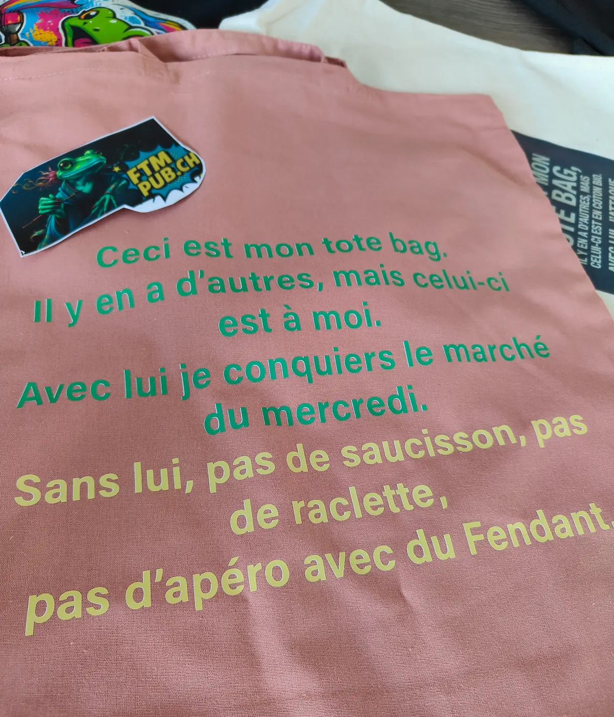 Tote bag personnalisé Valais – impression transfert numérique
