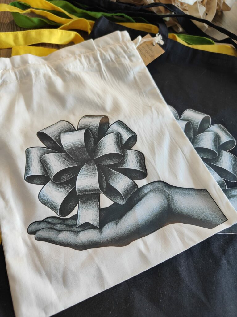 Tote bag personnalisé avec impression graphique, idée cadeau entreprise