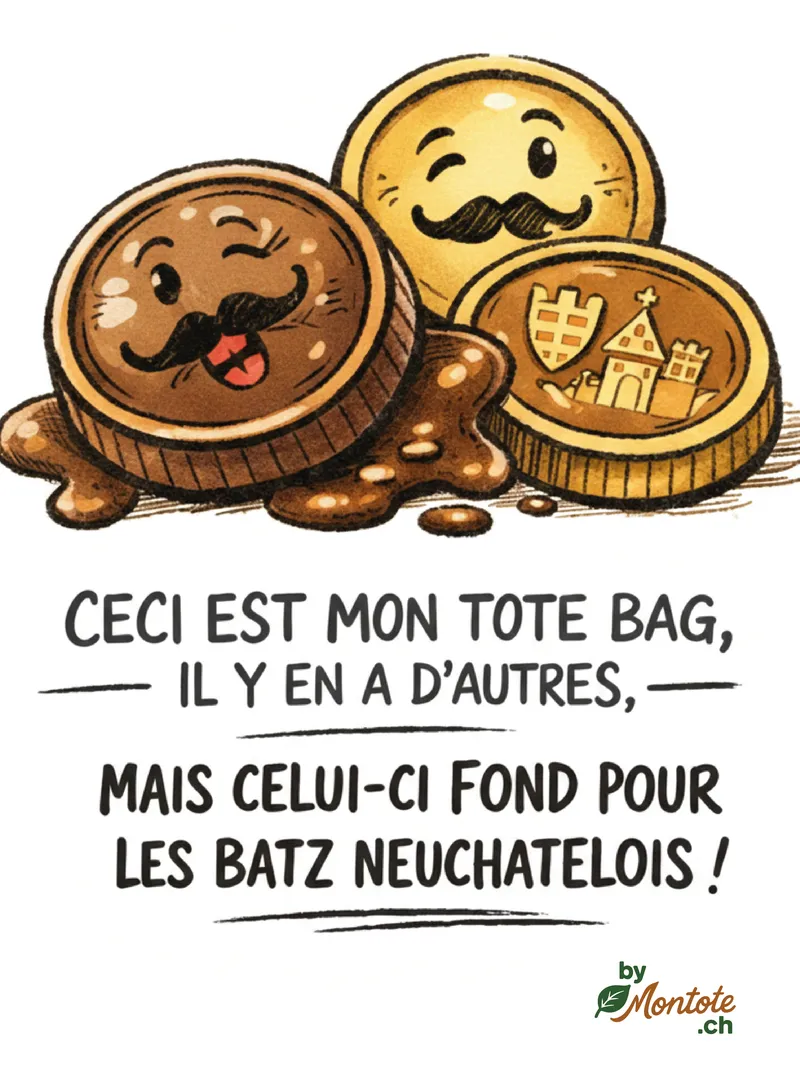 Tote bag personnalisé Neuchâtel — batz La Chaux-de-Fonds Le Locle, sac personnalisé suisse
