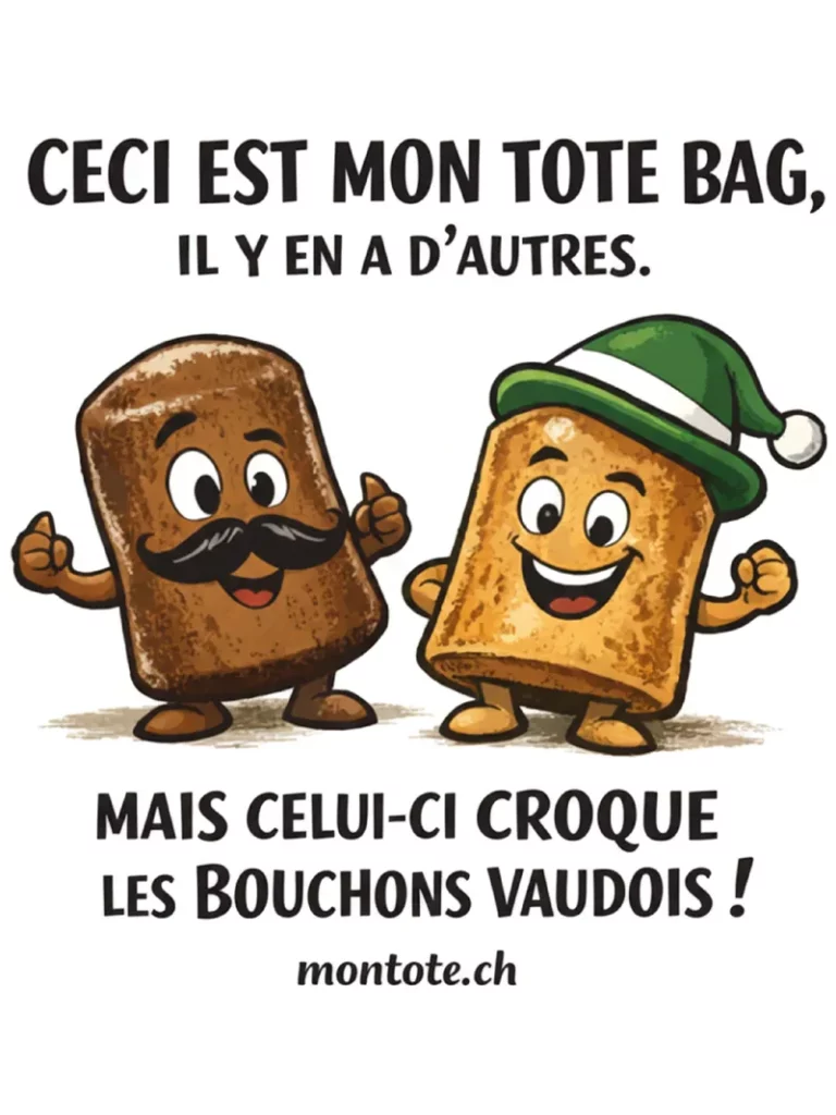 tote bag personnalisé suisse – Bouchons vaudois (Vaud, Lausanne, Vevey)