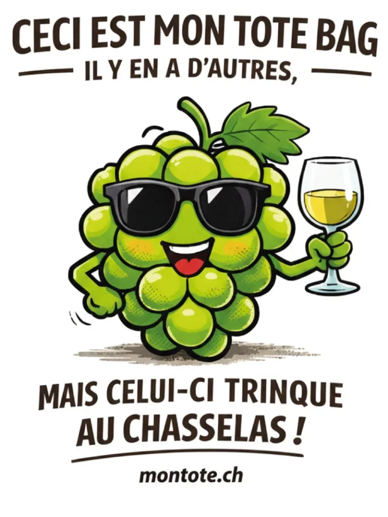 tote bag publicitaire – Chasselas vaudois vs Fendant valaisan (Valais, Sion, Vaud)