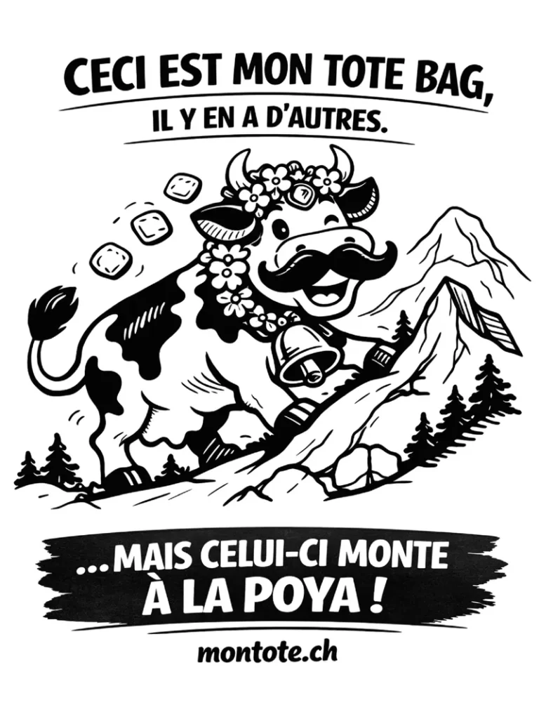 tote bag publicitaire – Poya / montée à l’alpage (Valais, Sion, Martigny)