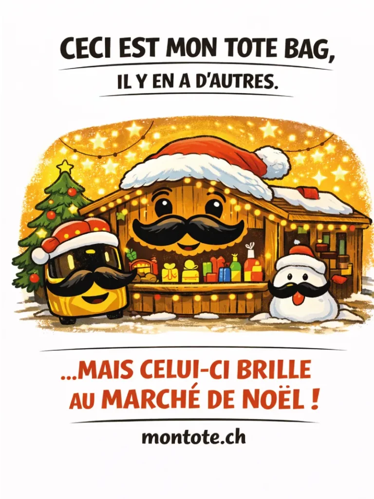 tote bag publicitaire – Marché de Noël (Lausanne, Genève, Fribourg)