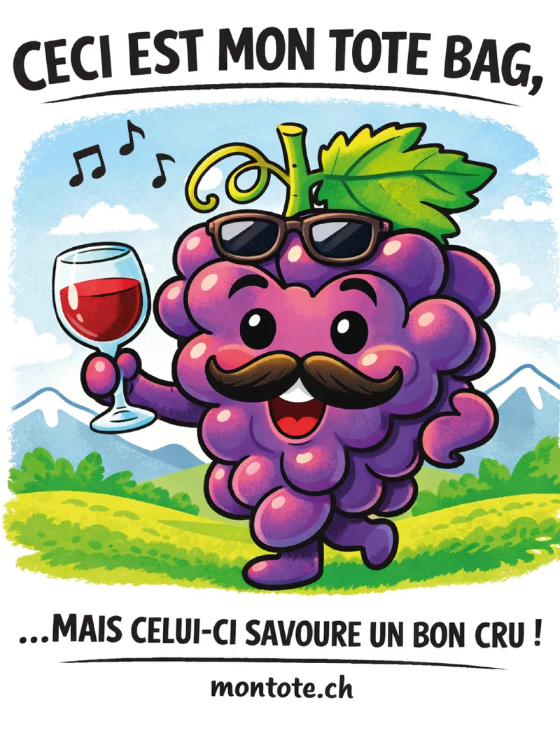 Tote bag personnalisé vin Valais — vignerons Sion Martigny, sac publicitaire tote imprimé