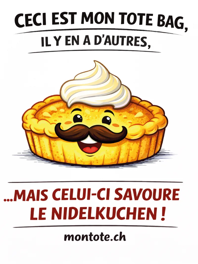 Tote bag personnalisé Fribourg — Nidelkuchen, Morat/Murten, Avenches