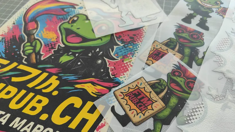 DTF Feuilles — impression multicolore