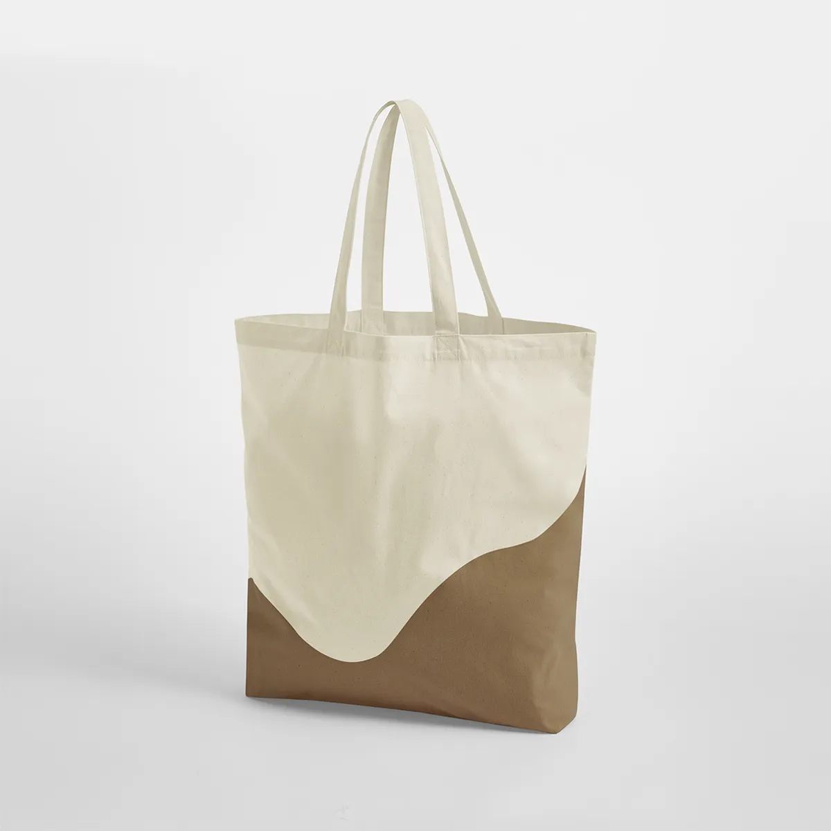 Maxi tote bag coton bio coloris naturel / caramel