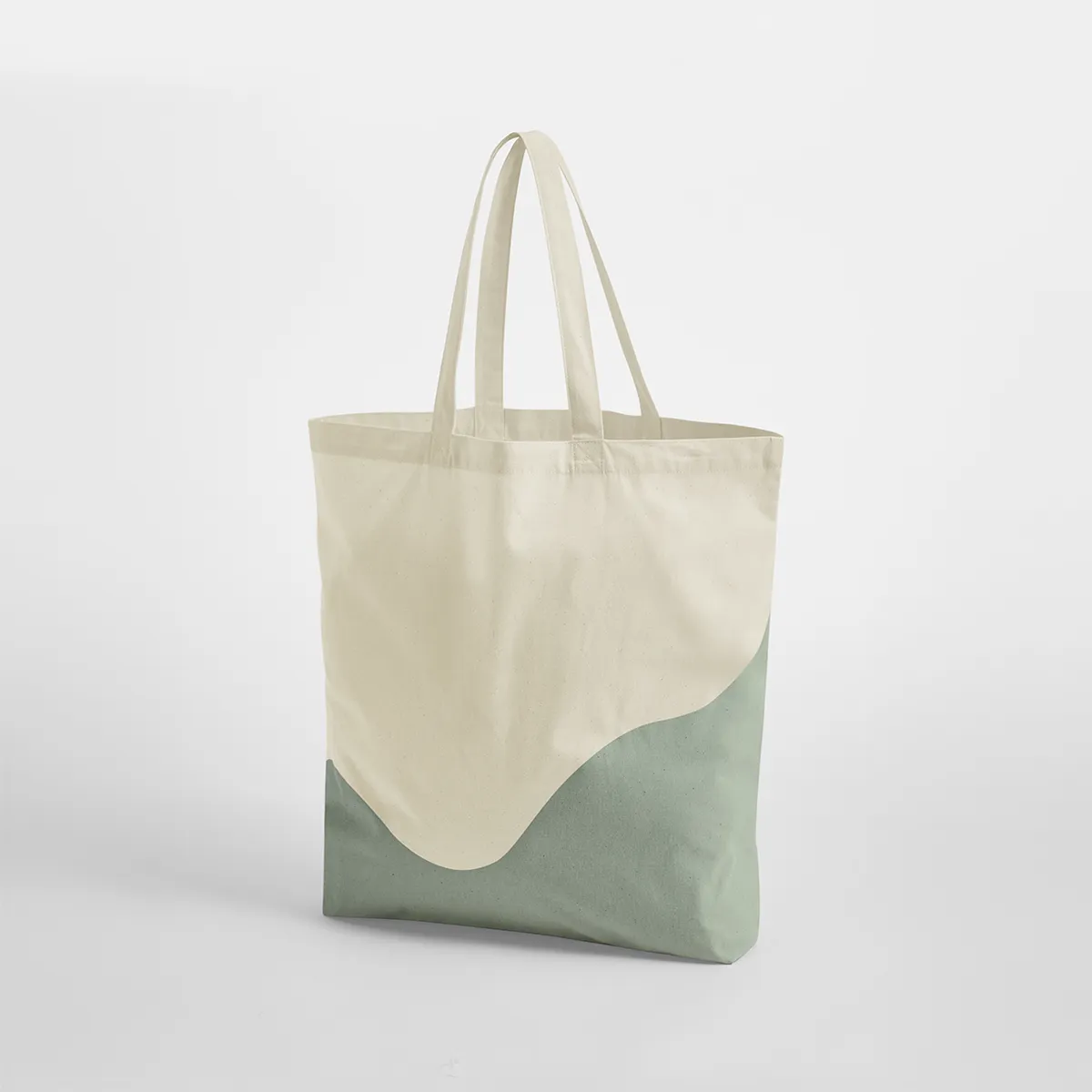 Maxi tote bag coton bio coloris naturel / vert