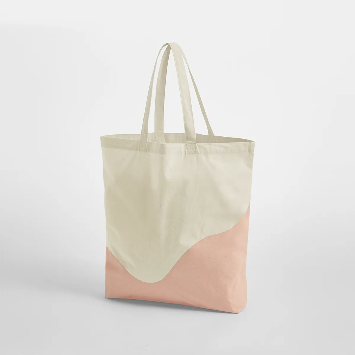 Maxi tote bag coton bio coloris naturel / pêche