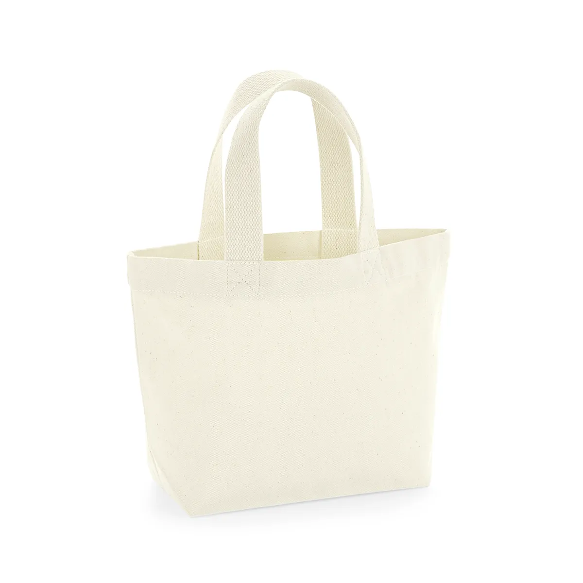 Mini tote bag personnalisé en coton bio, coloris naturel
