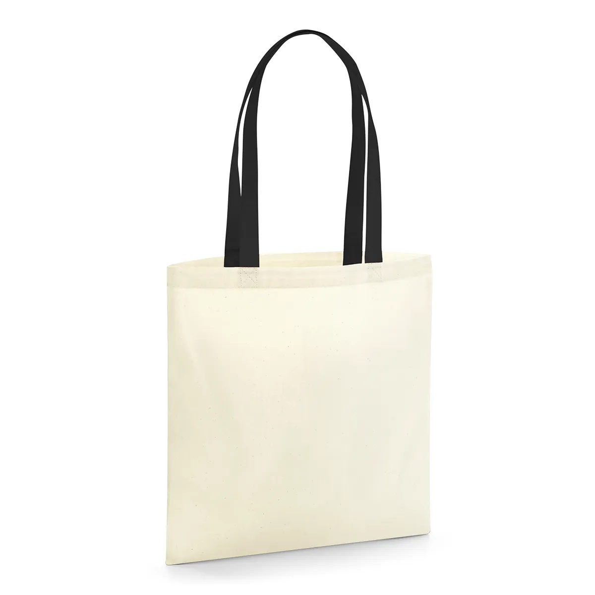 Tote bag coton bio à anses contrastées coloris naturel / noir