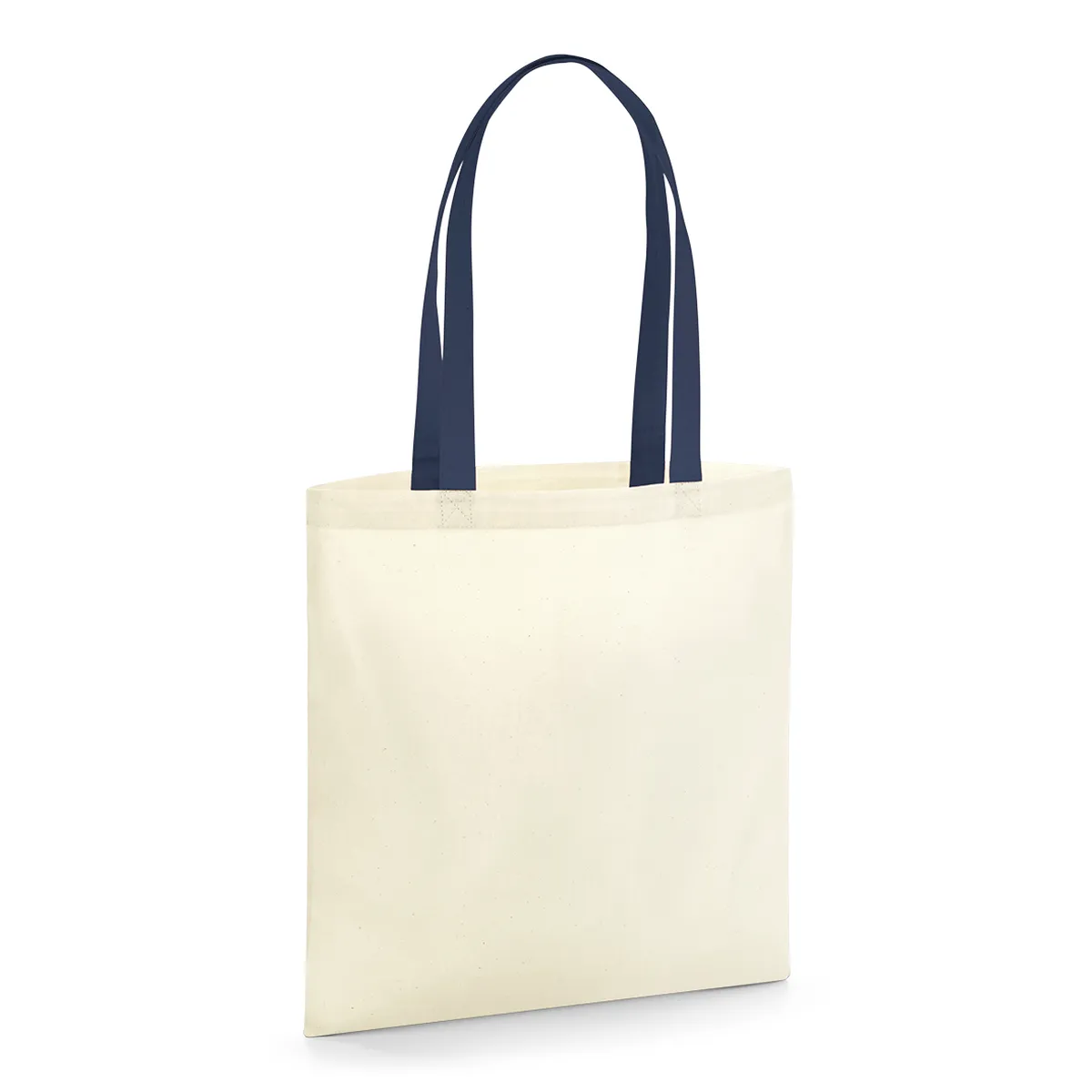 Tote bag coton bio à anses contrastées coloris naturel / french navy