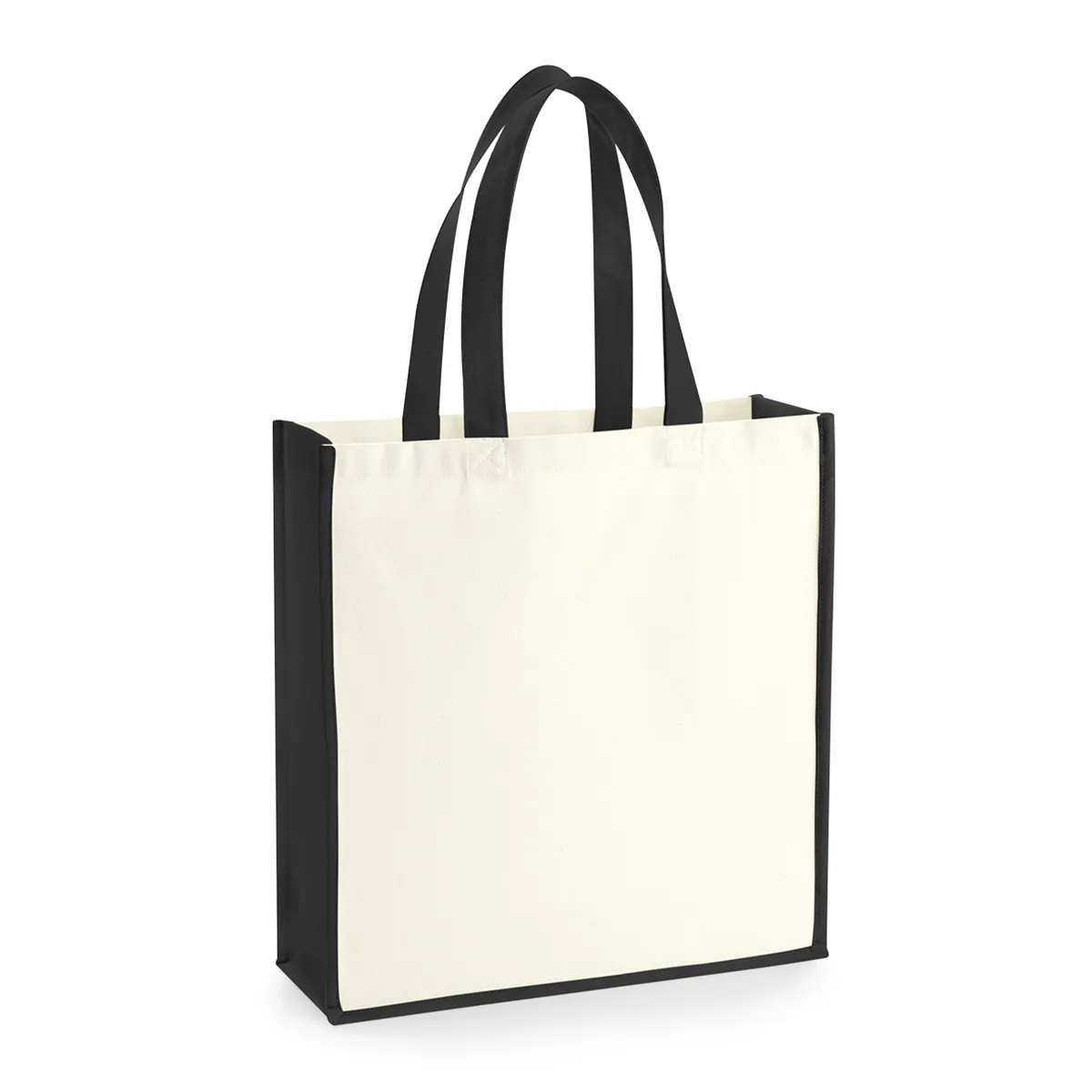 Tote bag en toile épaisse coloris naturel / noir